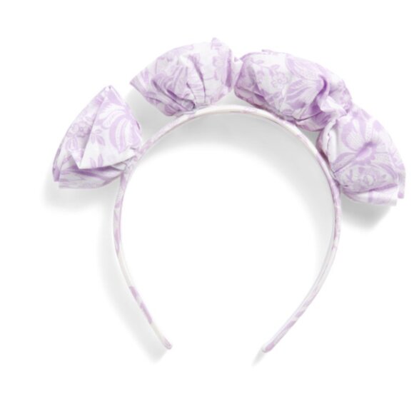JANIE AND JACK Girl's Floral Rosette Headband Purple - Picture 2 of 10